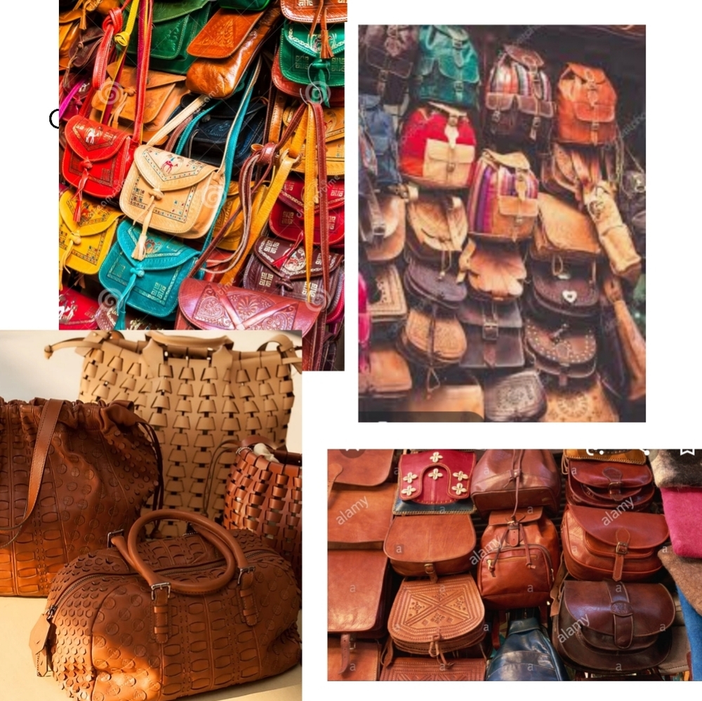 Unique AFRICAN artisan leather crossbody bag/sack - Picture 4 of 4